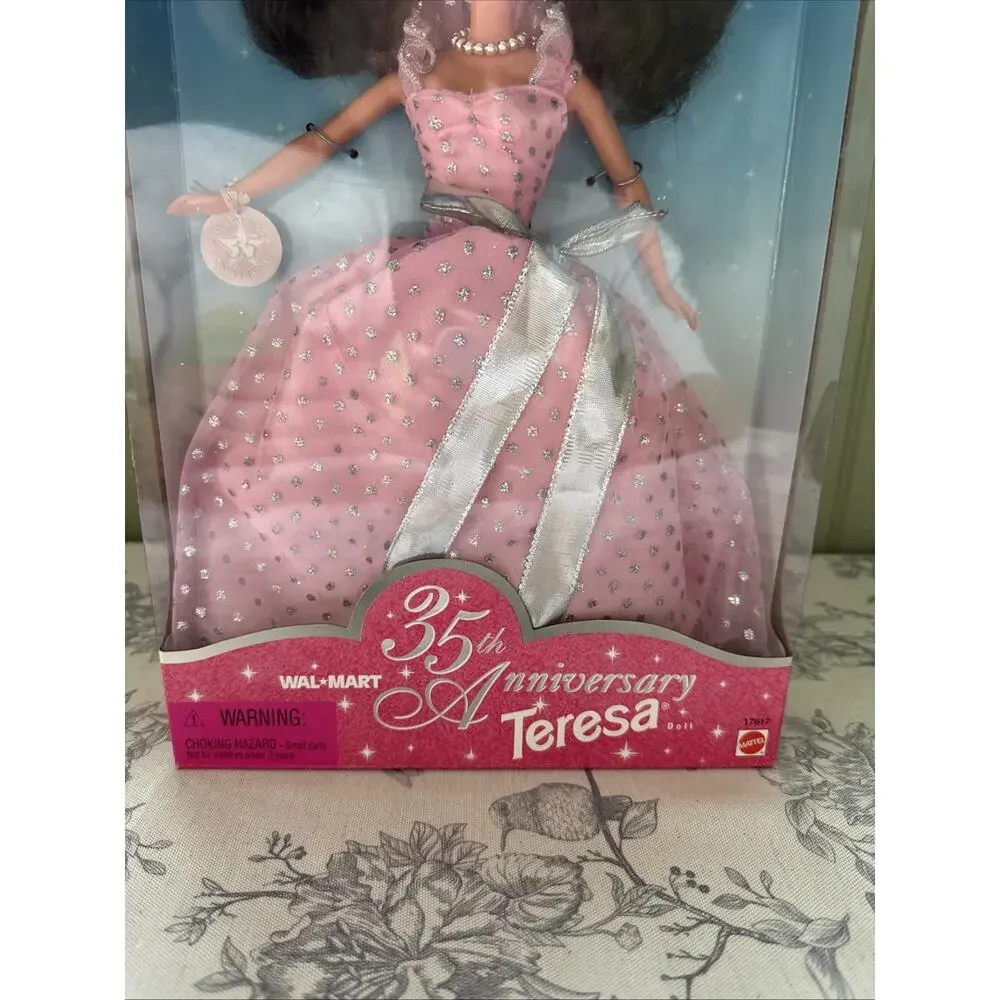 Vtg Mattel Teresa Barbie 35 Anniversary Special Edition Walmart Pink Dress 17617